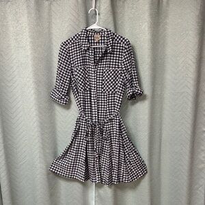 Como Vintage Black and White Plaid Mini Dress